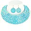 RHINESTONE BIB CHOKER STATEMENT NECKLACE SET