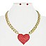 CRYSTAL HEART CHAIN STATEMENT NECKLACE SET