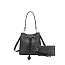2-in-1 Oval Print Bucket Bag + Wallet Set