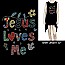 JESUS LOVES ME HOTFIX/RHINESTONE SHIRT