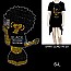 "BLACK NO SUGAR NO CREAM" RHINESTONE Short-Sleeved SHIRT