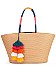 Straw POM POM Beach Bag