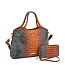 2-in-1 Tie-Dyed Croc Satchel-Crossbody Bag + Wallet
