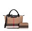 2-in-1 Plaid Luxury Top Handle Satchel Handbag Set
