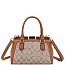 Fashion Oval Pattern Print Handle Satchel