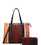 2-IN-1 Alligator Crocodile Satchel Set With Wallet