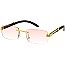 Pack of 12 Metal-Plastic Temples Rimless Sunglasses Set