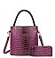 2 in 1 Quality Alligator Skin Satchel & Wallet Set