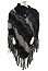 Multi-Tone Button Accent Fringe Knitted Poncho