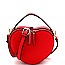 Medium Heart-Shaped Novelty Boxy Satchel Shoulder Bag