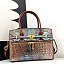 Exceptional Crocodile Padlock Multi Tone Satchel
