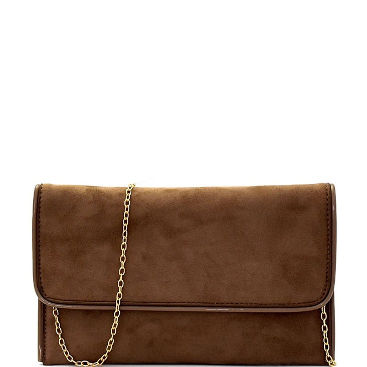HD2975-LP Felt-Suede Flap Clutch > Evening Bags > Mezon Handbags