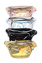 FM-ABG326 HOLOGRAPHIC DOUBLE Pocket Fashion Fanny Pack