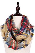 CHIC WOVEN PLAID INFINITY SCARF