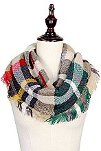 WOVEN PLAID INFINITY SCARF