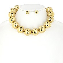 Copper Coated Beads Collar Choker Set