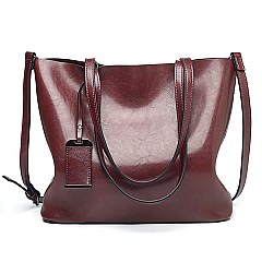 Large Size Faux Leather Tote Bag