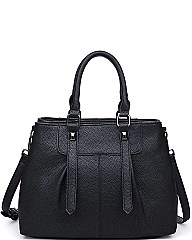 LUXURIOUS PEBBLED VEGAN LEATHER AUSTIN SATCHEL BAG JY16441