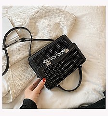 DESIGNER RHINESTONE STACHEL BAG