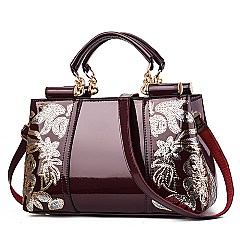 Amazing Quality Patent / Embroidery Glossy Satchel