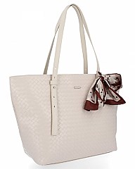 David Jones Paris Woven Scarfed Tote Bag