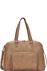 STYLISH TEXTURED PU LEATHER CHIC POCKET SATCHEL JYBGW-81707