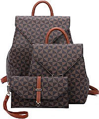 3 in 1 Monogram Dual Back Packs & Clutch Set