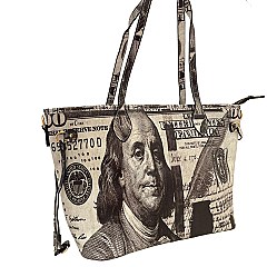 OVERSIZE Big Hundred Dollar Bill Print Tote Bag