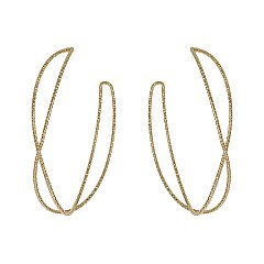 TWISTED TEXTURED METAL HOOP EARRINGS