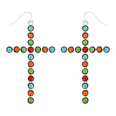 ENCHANTING WESTERN ACRYLIC STONE EARRINGS - CROSS
