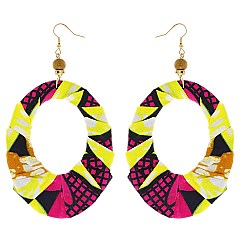 ENCHANTING AFRICAN PRINT FABRIC FISH HOOK EARRING