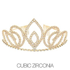 LAYERED LEAF BRIDAL PAGEANT TIARA