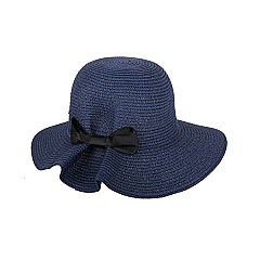 Summer Navy Fashionable Spring Hat With Bow Tie