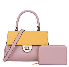 2 in 1 Color Block Satchel Bag