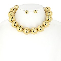 Copper Coated Beads Collar Choker Set