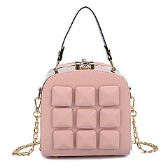 3D Geometric Design Metal Frame Satchel