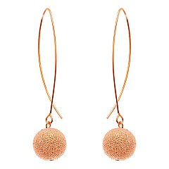 Textured Metal Ball Long Fish Hook Earring