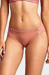 PACK OF 12 PIECES SULTRY BREATHABLE LACE TRIM BIKINI PANTY MULP9020LK