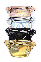 FM-ABG326 HOLOGRAPHIC DOUBLE Pocket Fashion Fanny Pack