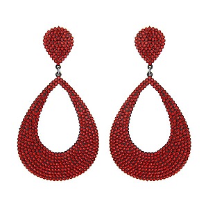 FASHIONABLE LARGE RHINESTONE TEADROP EARRING SLE1099