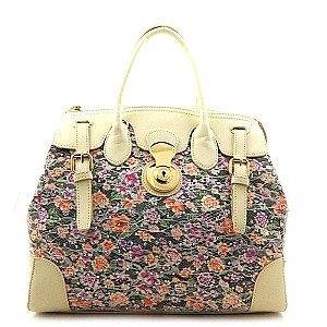 Colorful Flower Print Lace Fashion Satchel