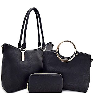 3 IN 1 VALUE SET OF TOTE SATCHEL AND MATCHING WALLET RZ-HY890