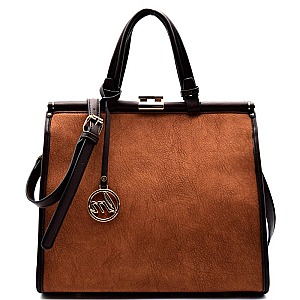LD061-LP Push-lock Top Frame Large Satchel