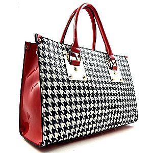 Houndstooth Print Patent Two Tone