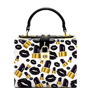 Medium Box Satchel Black-Lips