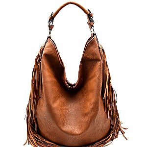 JY00371-LP Quality Fringed Side Zipper Hobo