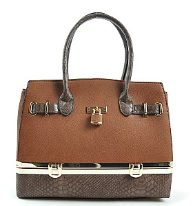 QUALITY Bottom Compartment Padlock BOXY Satchel