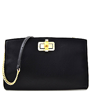 Bamboo Twist-lock Large Fashion Clutch