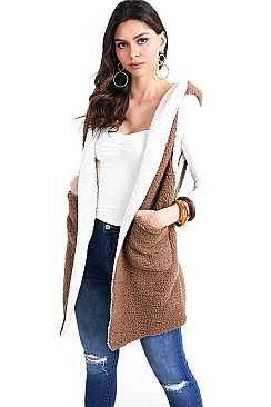 REVERSIBLE FAUX SHERPA VEST