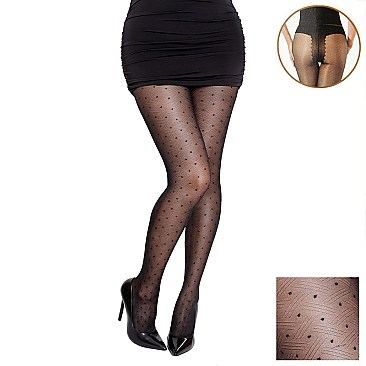 PANTYHOSE STOCKING WITH GEOMETRIC PRINT DESIGN SL1113